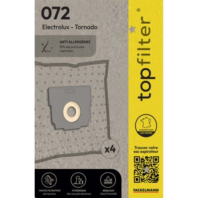 TOPFILTER Lot de 4 sacs aspirateur tornado  premium ref. 64072
