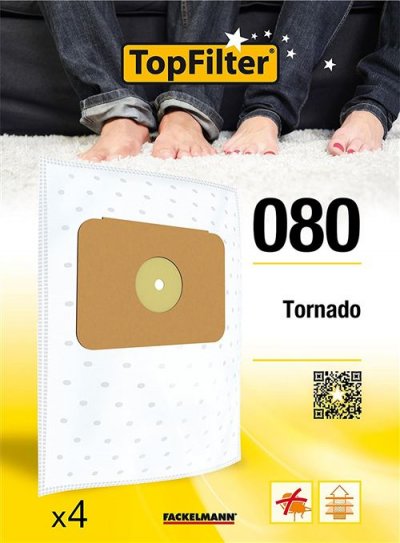 TOPFILTER Lot de 4 sacs aspirateur tornado  premium ref. 64080