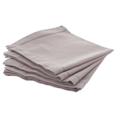ATMOSPHERA Lot de 4 serviette de table Chambray - L 40 cm x l 40 cm - Gris clair