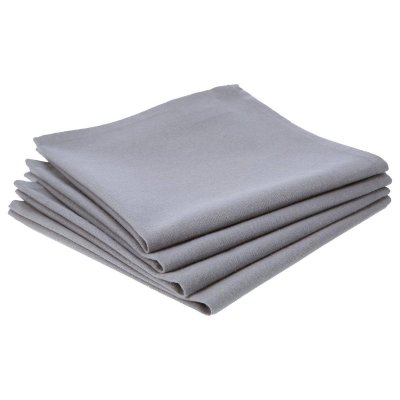 ATMOSPHERA Lot de 4 serviette de table en coton - L 40 cm x l 40 cm - Gris