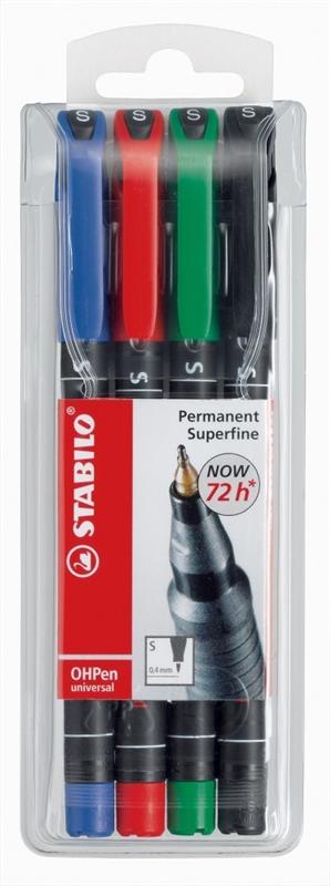 STABILO LOT de 4 stylos permanents 
