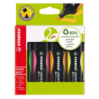 STABILO Lot de 4 surligneurs -  - Green Boss - 4 couleurs
