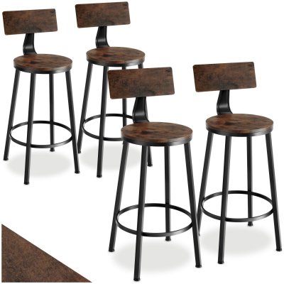 Lot de 4 tabourets de bar industriel couleur dark en panneaux de particules et acier