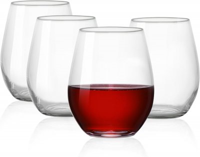 VENDOS85 Lot de 4 Verres &agrave; Vin en Tritan - Incassables et El&eacute;gants