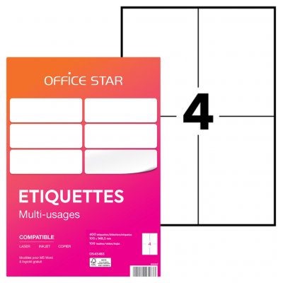 AVERY Lot De 400 Etiquettes Office Star 105 X 148 Mm