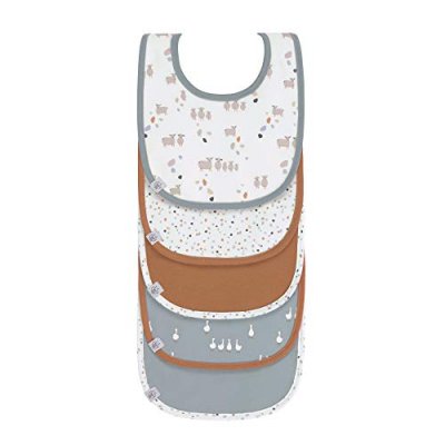 LASSIG Lot de 5 bavoirs en &eacute;ponge imperm&eacute;able 3-18 mois Mouton - 