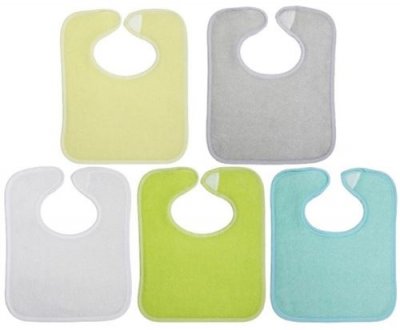 BABYCALIN Lot De 5 Bavoirs Naissance Multicolore (20x25 Cm) - 
