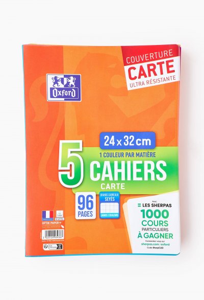 OXFORD Lot de 5 cahiers Sey&egrave;s  Color Life 24 x 32 cm Mod&egrave;le al&eacute;atoire