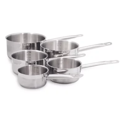 BAUMALU Lot de 5 casseroles induction en acier inoxydable GASTRONOMIE