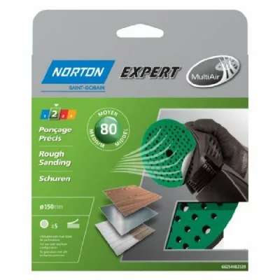 NORTON Lot de 5 disques abrasifs , 150 mm, grains 80