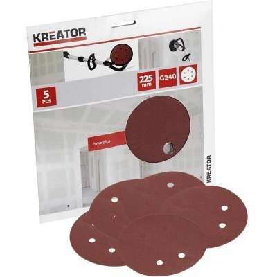 KREATOR Lot De 5 Disques Auto-aggripants - Grain 240 -&oslash; 225 Mm