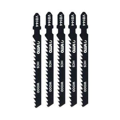 VITO Lot de 5 Lames pour scie sauteuse Special BOIS 100mm  Coupe 5 &agrave; 50mm Embo&icirc;tement Bosch VB144.