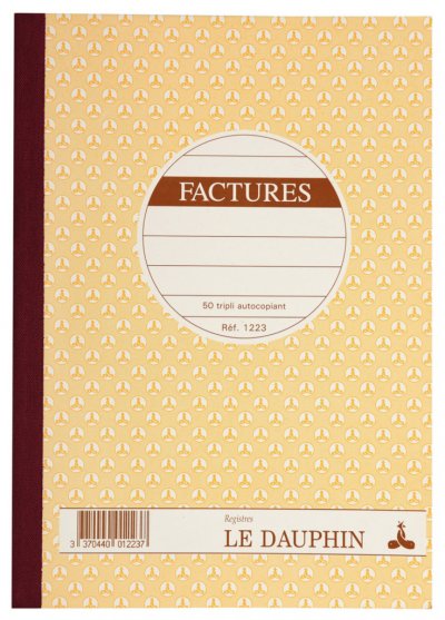 LE DAUPHIN Lot de 5 Manifold FACTURES 14,8x21, 50 tripli autocopiants