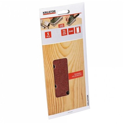 KREATOR Lot De 5 Patins Perfor&eacute;s (oval) - Grain 40 - 93 X 230 Mm