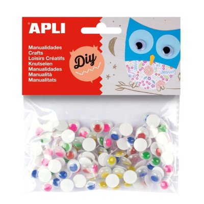 GENERIQUE Lot de 5 Sachet de 100 yeux mobiles ronds sans cil, taille 10 mm