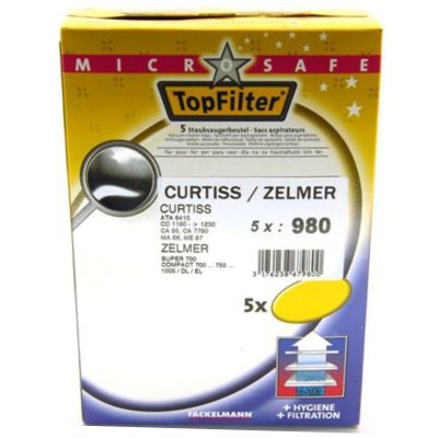 TOP FILTER Lot de 5 sacs aspirateur compatibles Zelmer et Curtiss TopFilter ref. 67980