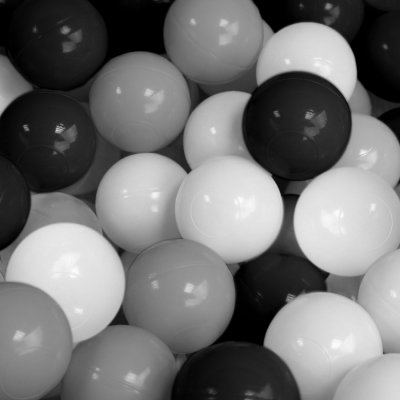 MONSIEUR BéBé Lot de 5 sacs de 100 balles de jeu ou de piscine 5,5 cm - Noir, Gris, Blanc -