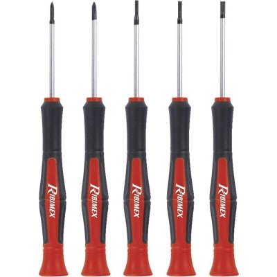 RIBIMEX Lot de 5 tournevis pr&eacute;cision aimant&eacute;s - PRTOURKIT5PR - Ribitech
