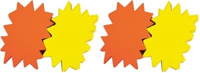 APLI Lot de 50 &eacute;clat&eacute;s fluo en carton - AGIPA - 12 x 16cm - Jaune / Orange