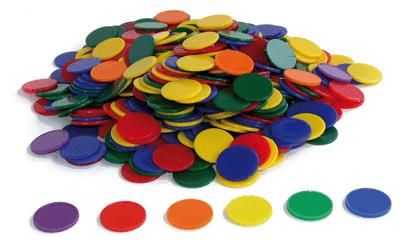 OZ INTERNATIONAL Lot de 500 jetons en plastique, 6 couleurs assorties