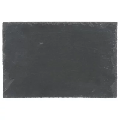 SECRET DE GOURMET Lot de 6 assiettes en ardoise - L 30 x l 20 cm - Noir