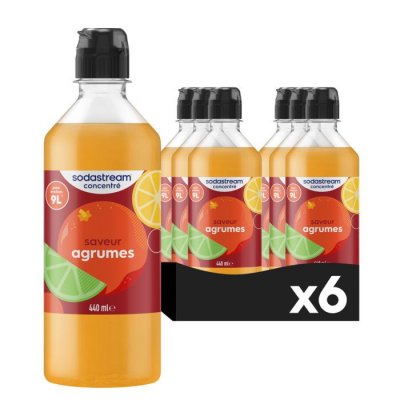 SODASTREAM Lot De 6 Concentr&eacute;s Saveur Agrumes  - 440ml