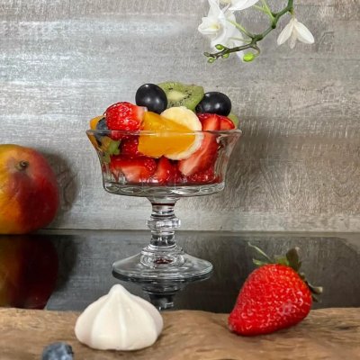 LA ROCHERE Lot de 6 coupe &agrave; glace champagne 22cl en verre transparent