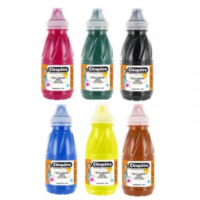 CLEOPATRE Lot de 6 flacons encre &agrave; dessiner Cl&eacute;op&acirc;tre 250 ml assortiment