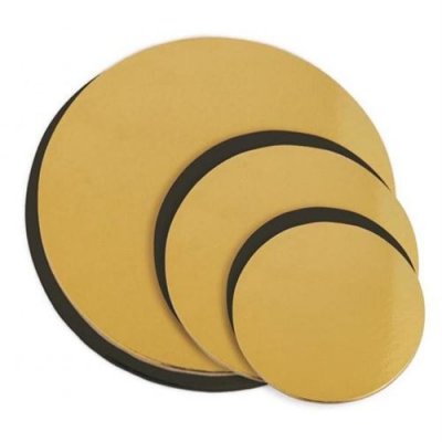 SCRAPCOOKING Lot de 6 supports &agrave; g&acirc;teaux dor&eacute; et noir 14-22cm