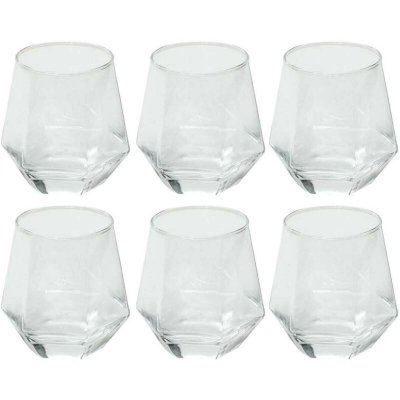 THE HOME DECO FACTORY Lot De 6 Verres Forme Diamant 30cl M6