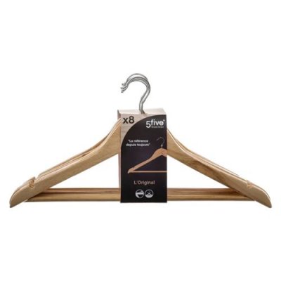 FIVE SIMPLY SMART Lot de 8 cintres - 45 x 1,2 x 22,5 cm - Bois