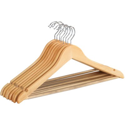 WENKO Lot de 8 Cintres Bois, Eco naturel