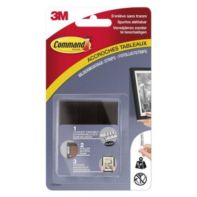 COMMAND Lot de 8 languettes de fixation pour tableaux moyen mod&egrave;le Noir