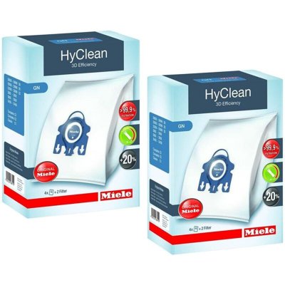 MIELE Lot De 8 Sacs &Agrave; Poussi&egrave;res Hyclean 3d Gn + 4 Filtres Pour Aspirateurs 