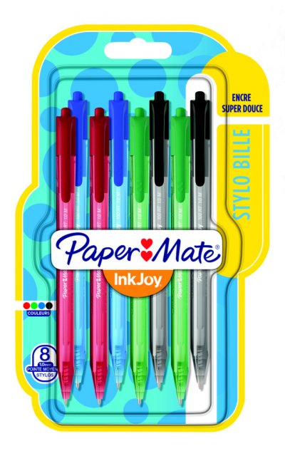 PAPERMATE Lot de 8 stylos bille  Inkjoy assortis