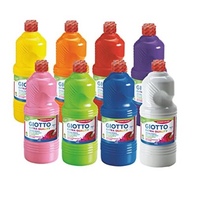 GENERIQUE Lot de 8 x 1 litre de gouache liquide Giotto couleurs assorties