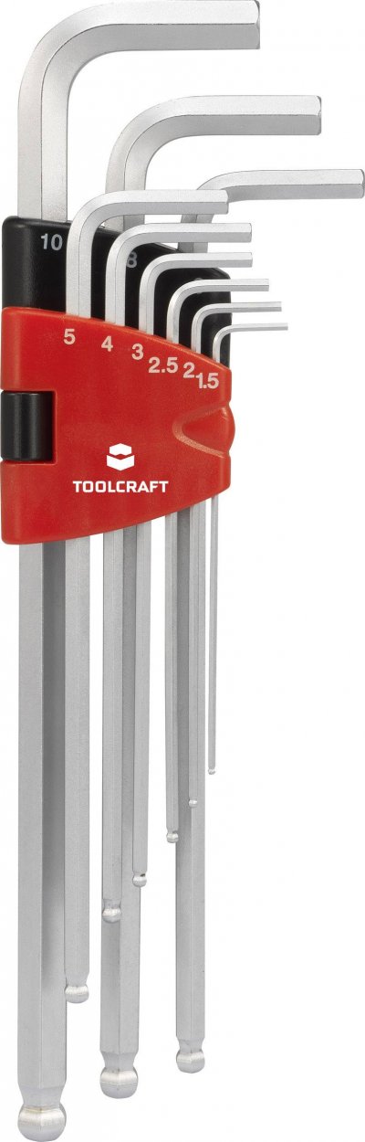 TOOLCRAFT Lot de cl&eacute;s m&acirc;les 6 pans int&eacute;rieurs  1603973 9 pi&egrave;ces