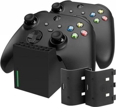 SNAKEBYTE Lot de deux batteries XBOX Series X et socle de chargement Noir