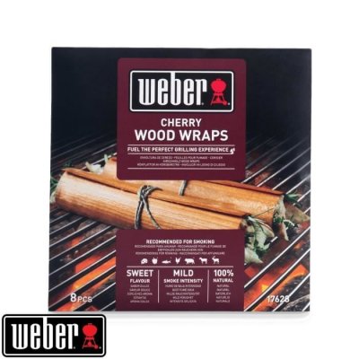 Lot de feuilles &agrave; fumage Weber - pour barbecues - en bois de cerisier - 8pcs