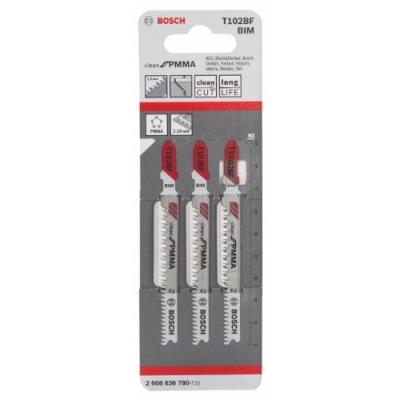 BOSCH Lot de lames de scie sauteuse Clean for pmma - T102BF - x 3 - 