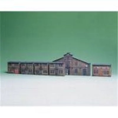 AUHAGEN Lot En Relief H0/Tt Avec 6 Fa&ccedil;ades Industrielles-