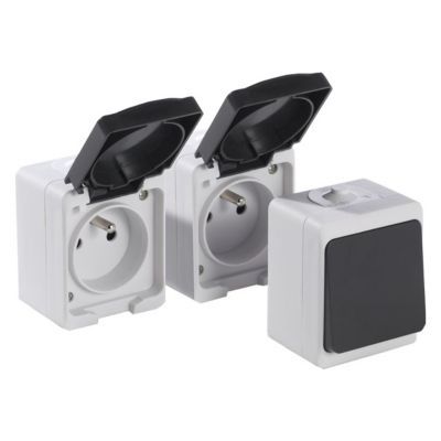  Lot IP54 - mini : 1 V&V + 2Prises 2P+T