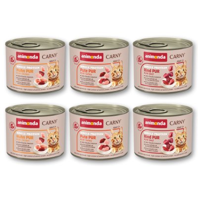 ANIMONDA CARNY Lot mixte  Single Protein Adult 6 x 200 g pour chat - lot mixte