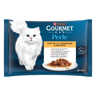 GOURMET Lot mixte  Perle 4 x 85 g pour chat - les Duos de la Campagne