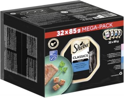 SHEBA Lot mixte  32 x 85 g - Terrines classiques