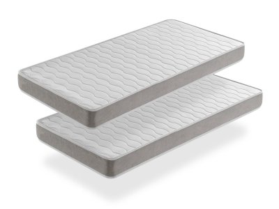 SHAULA LOT X2 Matelas mousse 80X190 APOLO, Epaisseur 14 CM,Ergonomique et respirant
