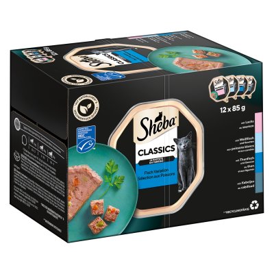 SHEBA Lots &eacute;conomiques Les Barquettes de  48 x 85 g - Coffret Oc&eacute;an