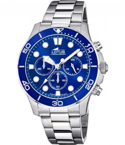 LOTUS  homme chronographe 18756/1 acier cadran fond Bleu