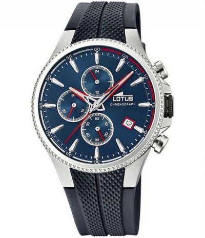LOTUS  Montre pour Homme 18621/1 Color Bo&icirc;tier en Acier Inoxydable Gris Bracelet en Plastique Bleu