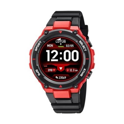 LOTUS  Smartime 50024/1 - Montre Connect&eacute;e 50.8mm - Noir/Rouge
